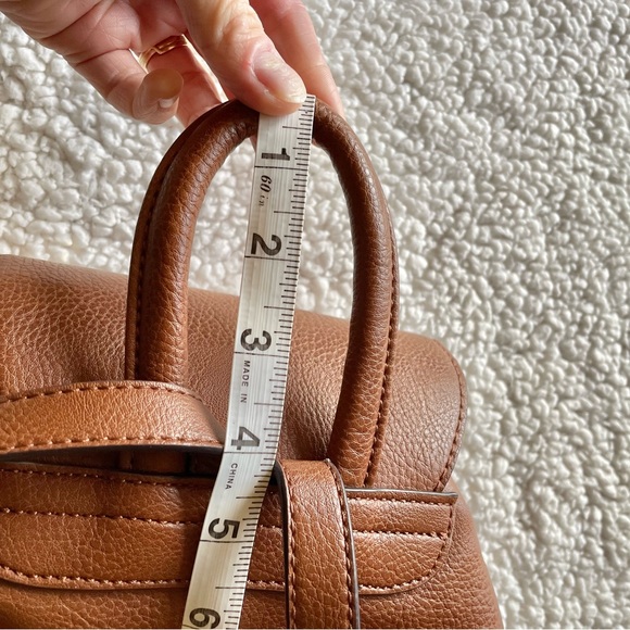 ALDO Drawstring Brown Backpack Adjustable Straps Snap Flap Closure - Picture 13 of 16